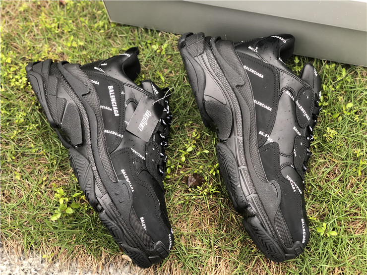 Balenciaga Allover Logo Triple S Sneaker Black | PerfectKicks Sale All ...