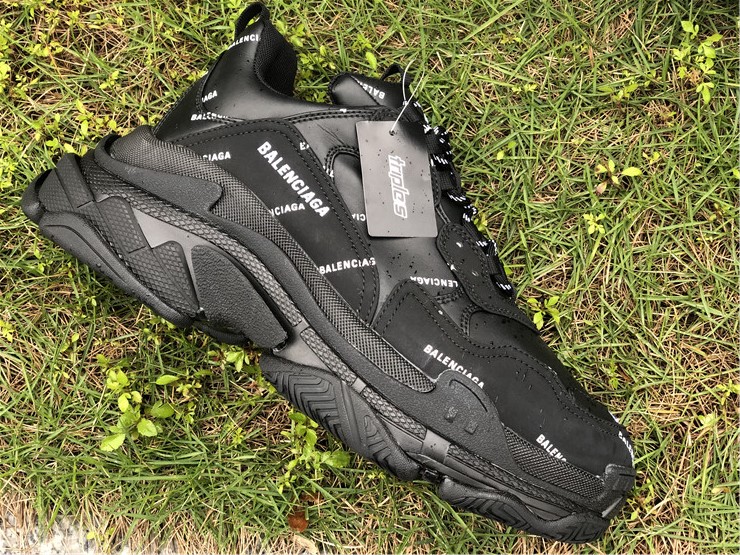 Balenciaga Allover Logo Triple S Sneaker Black | PerfectKicks Sale All ...